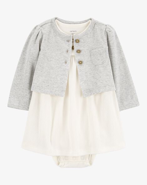  Product image 1 of Baby 2-Piece Bodysuit Dress & Cardigan Set