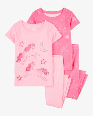 Product image 1 of Baby 4-Piece Unicorn Cotton Pajamas