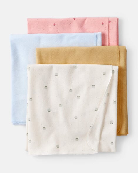 baby 4-pack fruit print receiving blankets