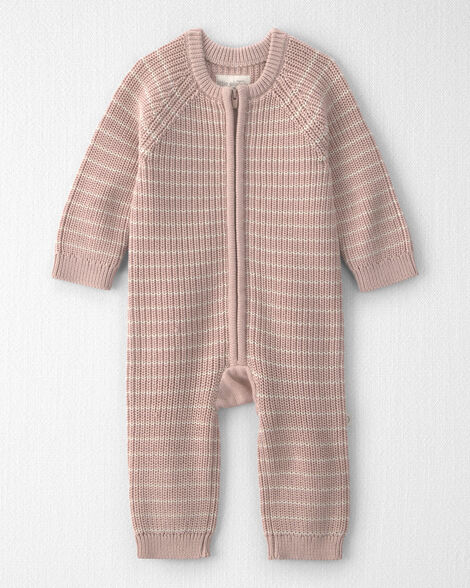 Baby Girl Organic Cotton Sweater Knit Jumpsuit