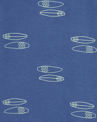 Product image 2 of Kid 4-Piece Shark Surfboard 100% Snug Fit Cotton Pajamas - Blue