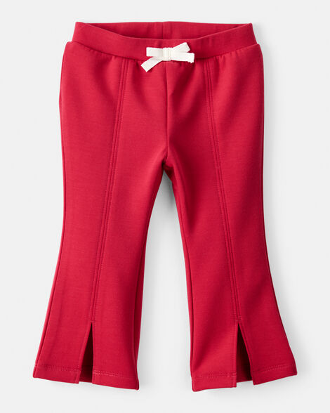 baby girl pull-on flare pants - red