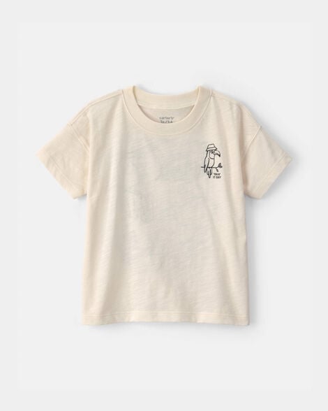 toddler boy toucan tropical graphic tee - ivory