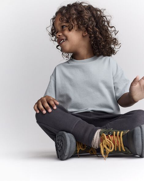 Toddler Neutral Short-Sleeve Relaxed Tee - Light Blue