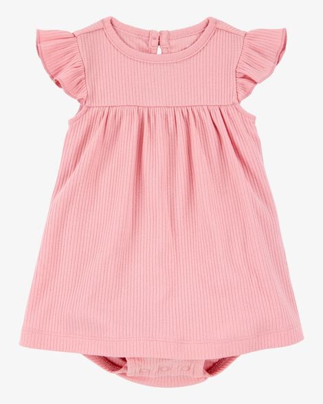 Product image 2 of Baby 2-Piece Bodysuit Dress & Cardigan Set - Pink/Ivory