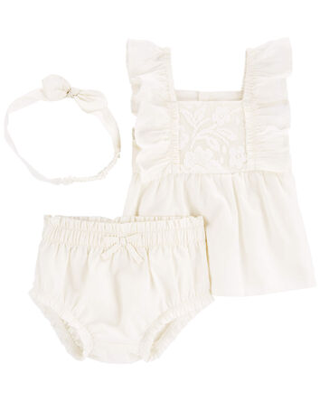 Baby 3-Piece Lace Diaper Cover Set