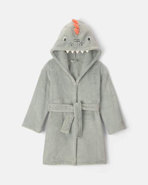 toddler dinosaur hooded fleece robe - green