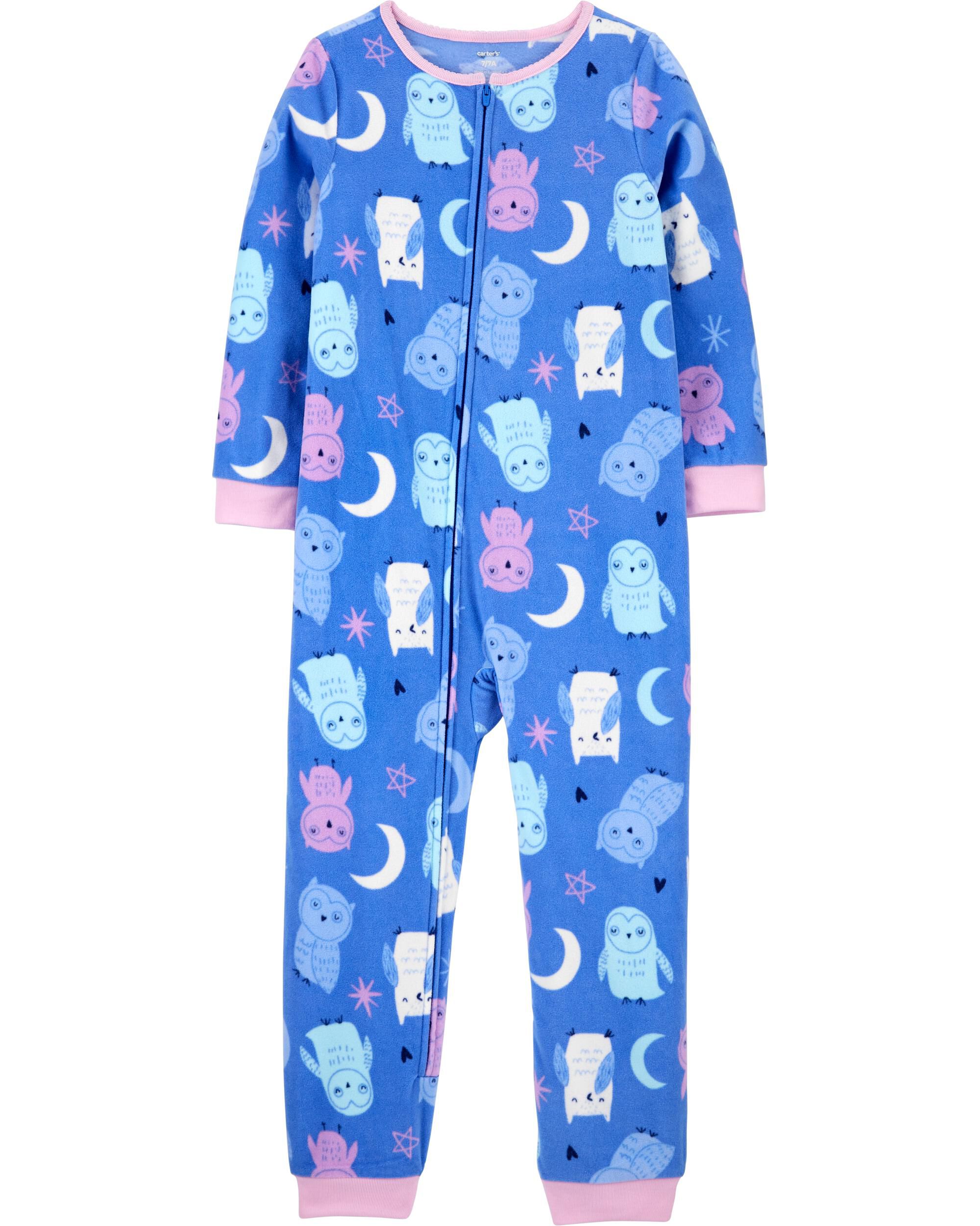 1-Piece Owl Fleece Footless PJs