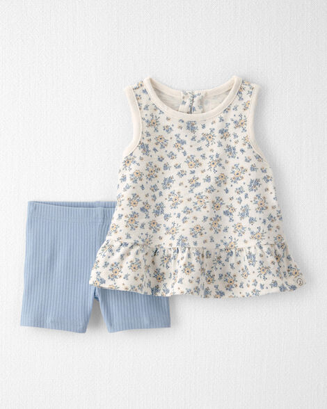 Baby Girl 2-Piece Top & Short Set Made with Organic Cotton in Spring Bloom Print