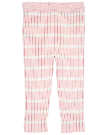 Baby Striped Ribbed Sweater Knit Leggings
