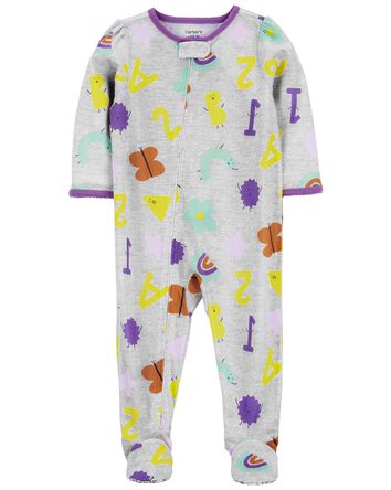 Toddler 1-Piece Graphic Loose Fit Footie Pajamas
