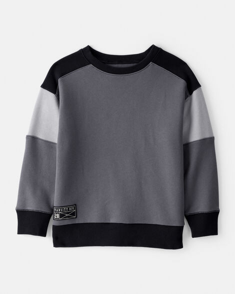 boys color-block pullover sweatshirt - black