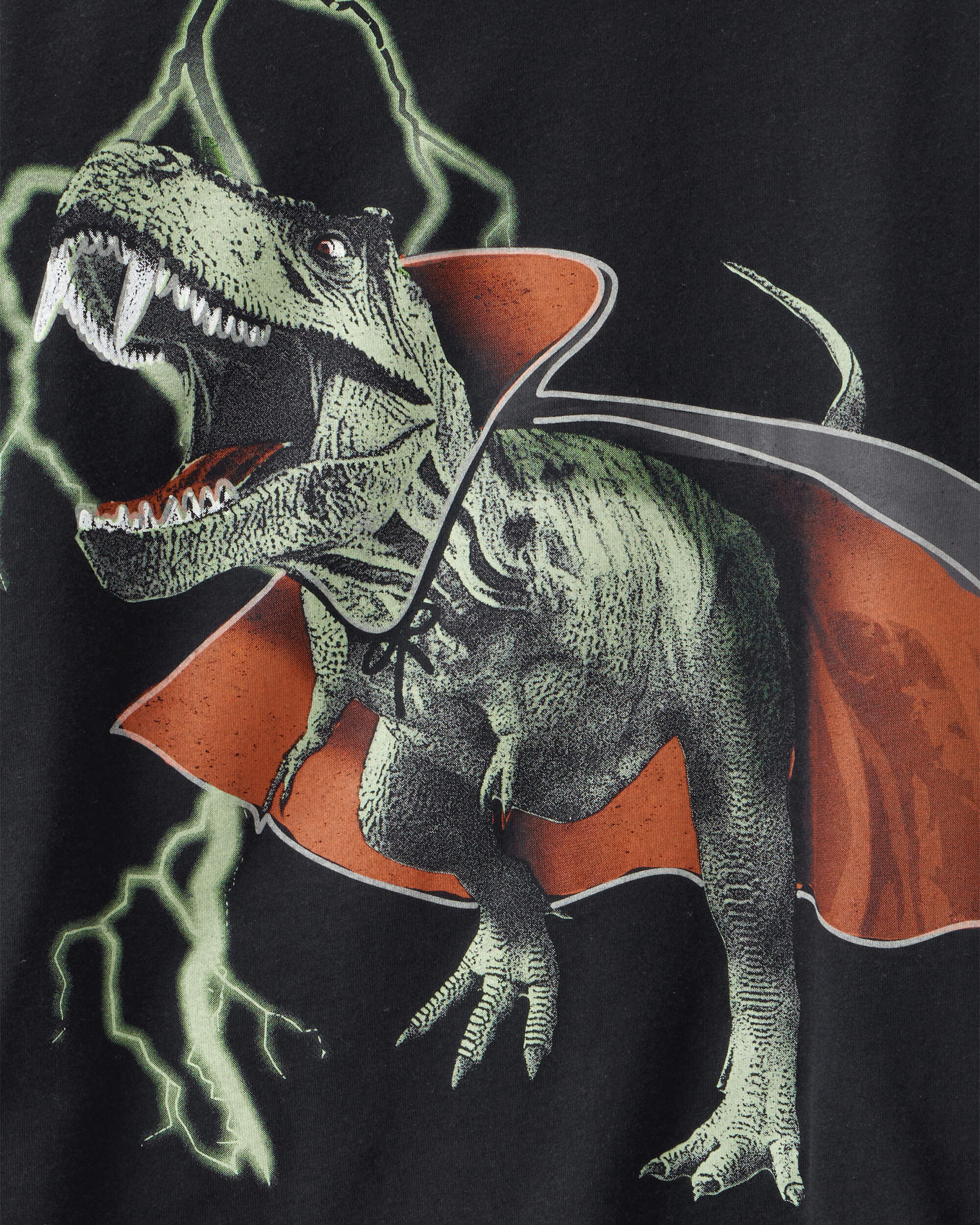 Kid Vampire Dinosaur Long-Sleeve Graphic Tee - Black