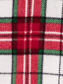 Red/White - Toddler 1-Piece  Plaid Fleece Footie Pajamas
, Selected