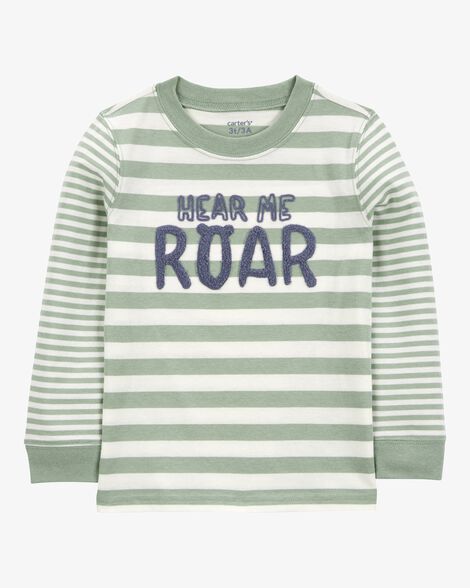  Product image 1 of Baby Hear Me Roar Striped Long-Sleeve Graphic Tee