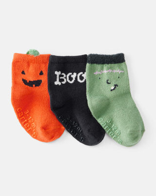 Product image 1 of Baby 3-Pack Boo Pumpkin Monster Halloween Socks