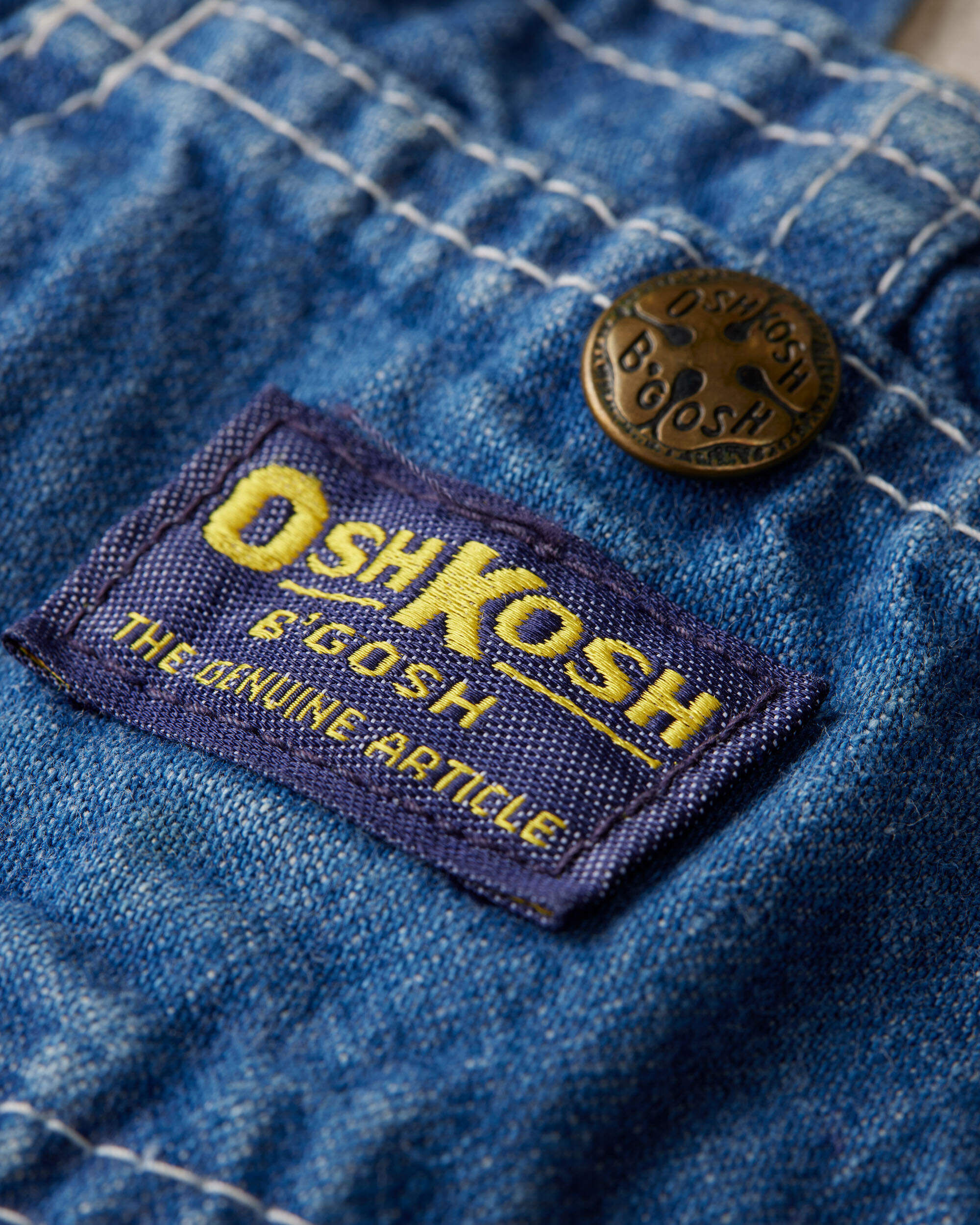 Toddler 2T Vintage Medium Wash Denim Overalls from the OshKosh Archive Release, circa 1980s