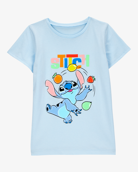 girls disney© lilo & stitch short-sleeve graphic tee - blue
