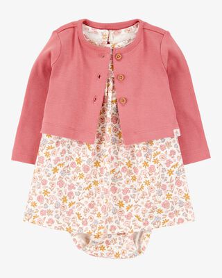 Product image 1 of Baby 2-Piece Bodysuit Dress & Cardigan Set