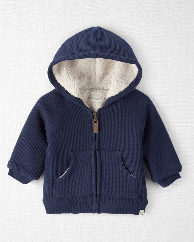 Product image 1 of Baby Waffle Knit Hooded Jacket Made with Organic Cotton