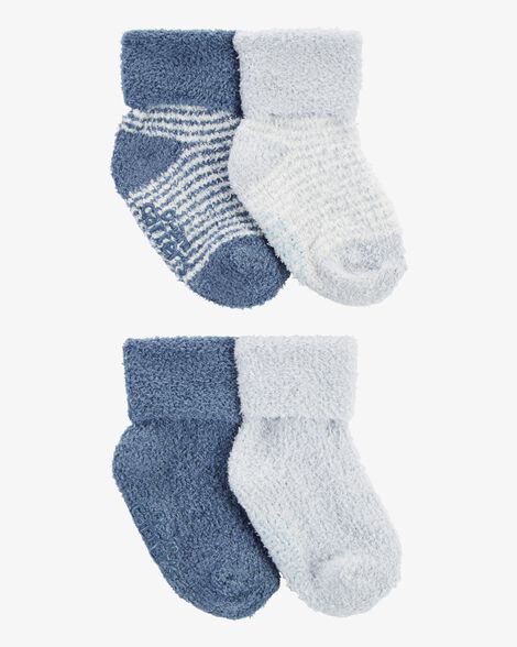 Product image 1 of Baby 4-Pack Foldover Chenille Booties