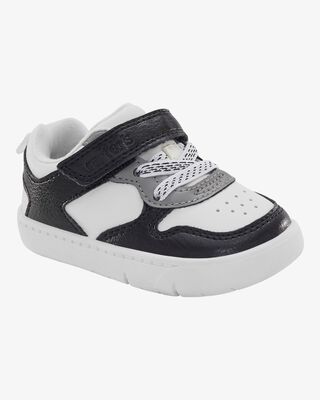 Product image 1 of Every Step® First Walker Faux Leather Fashion Sneakers - White/Black