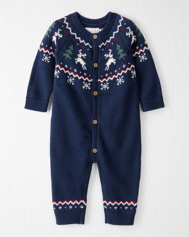 Product image 1 of Baby Organic Cotton Fair Isle Sweater Knit Jumpsuit