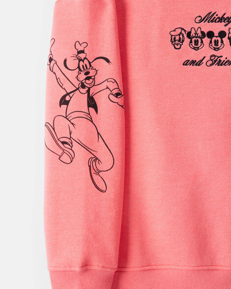 Girls Disney© Mickey Mouse Long-Sleeve Pullover Sweatshirt - Pink