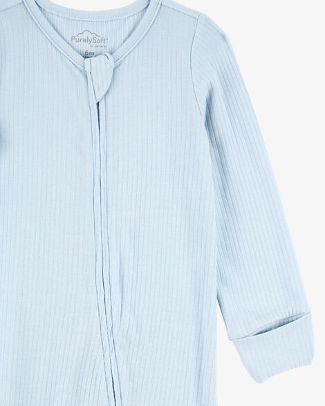  Product image 3 of Baby Solid 2-Way Zip PurelySoft Sleep & Play Pajamas - Blue