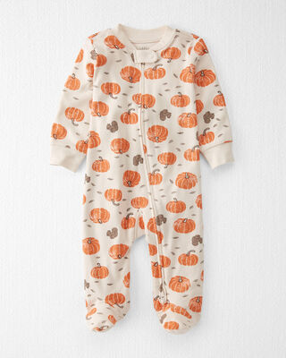 Product image 1 of Baby Organic Cotton Sleep & Play Pajamas in Harvest Pumpkins Print