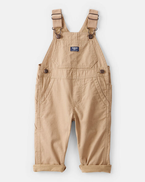 Baby Boy Canvas Overalls - Khaki