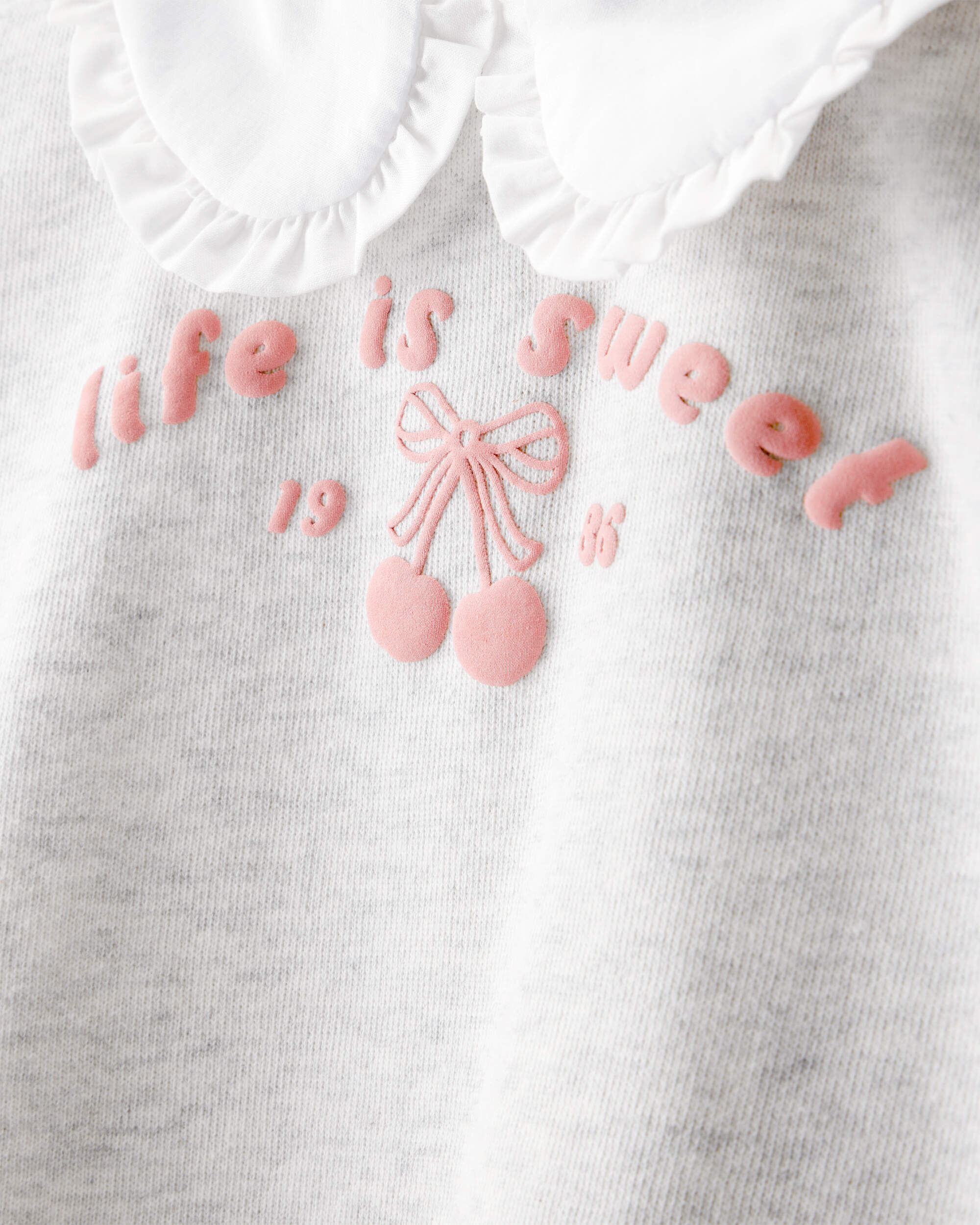 Toddler Girl Cherry French Terry Short-Sleeve Graphic Tee - White