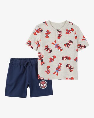 Product image 1 of Toddler 2-Piece Spider-Man Tee & Short Set - Heather/Navy