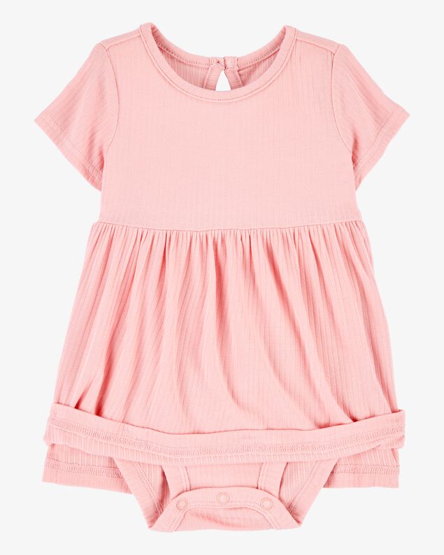 Product image 2 of Baby Girl Solid PurelySoft Bodysuit Dress - Pink