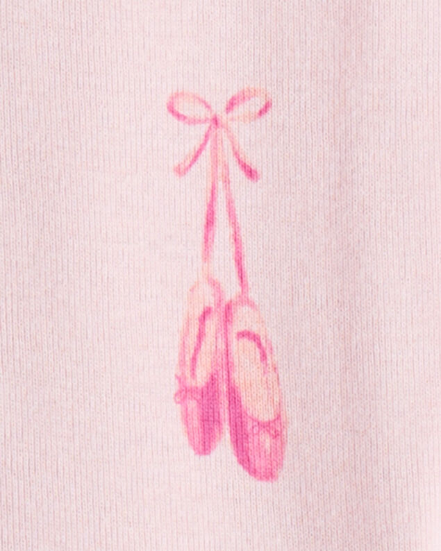 Product image 2 of Toddler Girl Ballet 100% Cotton 1-Piece Pajamas - Pink