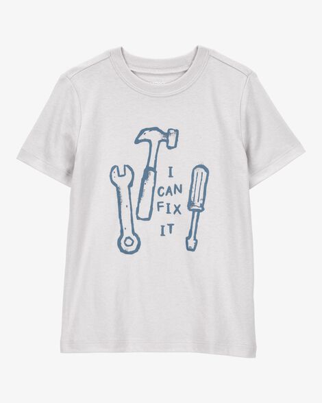 Product image 2 of Toddler 2-Piece "I Can Fix It" Tee & Fench Terry Shorts Set