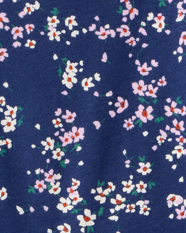 Product image 2 of Girls Floral Long-Sleeve Peplum Top - Navy