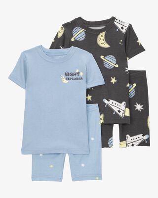 Product image 1 of Baby Space Print Snug Fit 4-Piece Pajamas
