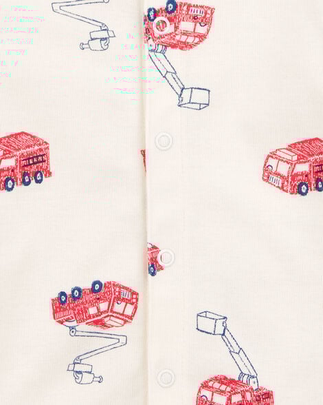 Baby Crab Striped Cotton Blend Short-Sleeve Romper
