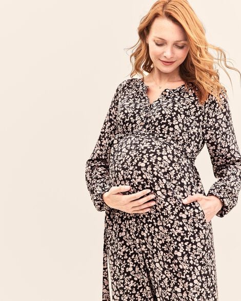  Product image 2 of Adult Women's Maternity Floral Button-Front Relaxed Fit Dress