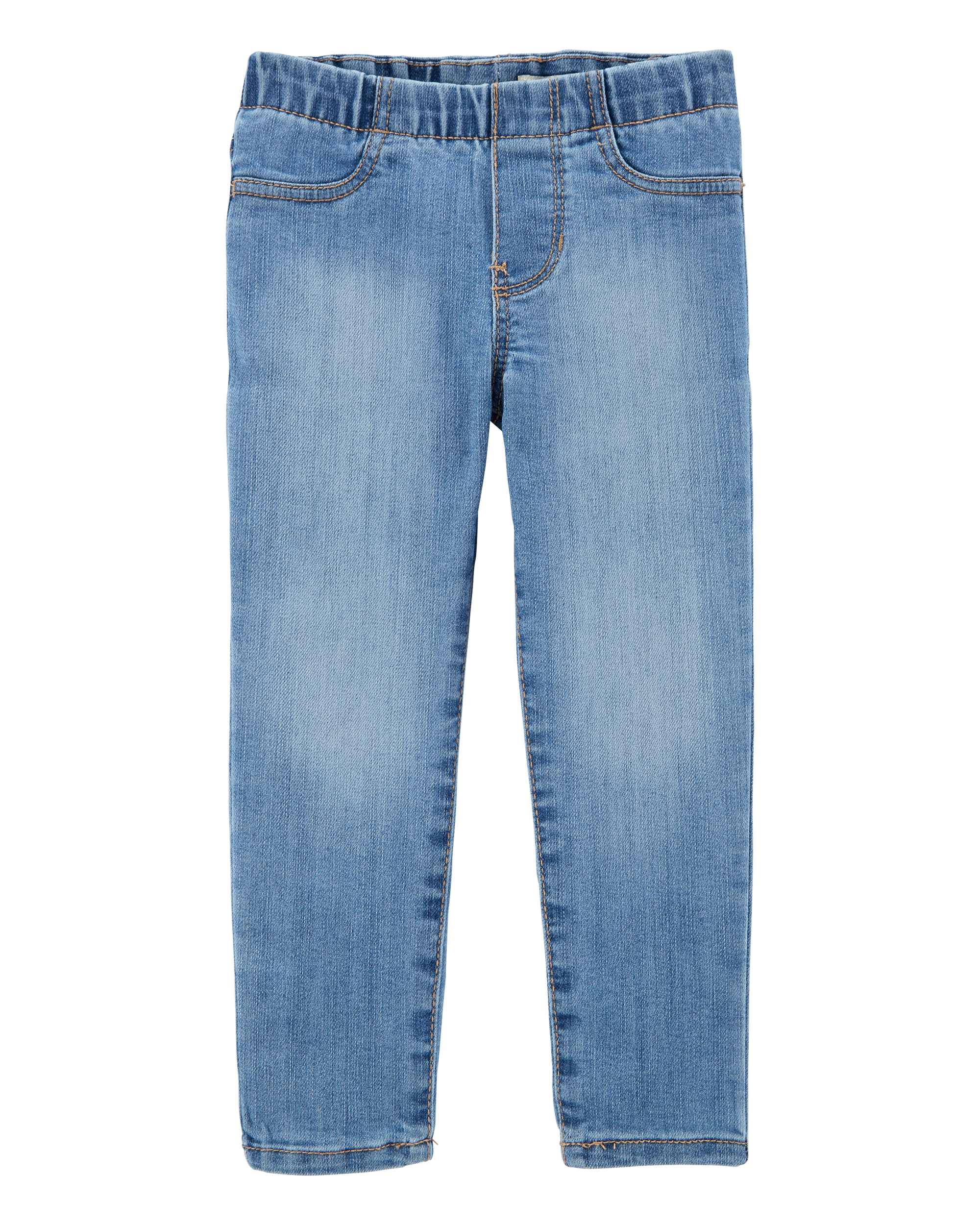 Toddler Light Wash Elastic-Waist Jeggings