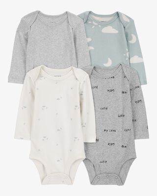 Product image 1 of Baby 4-Pack Long-Sleeve Cloud Bodysuits