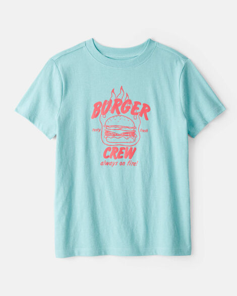 kid burger crew short-sleeve graphic tee - blue