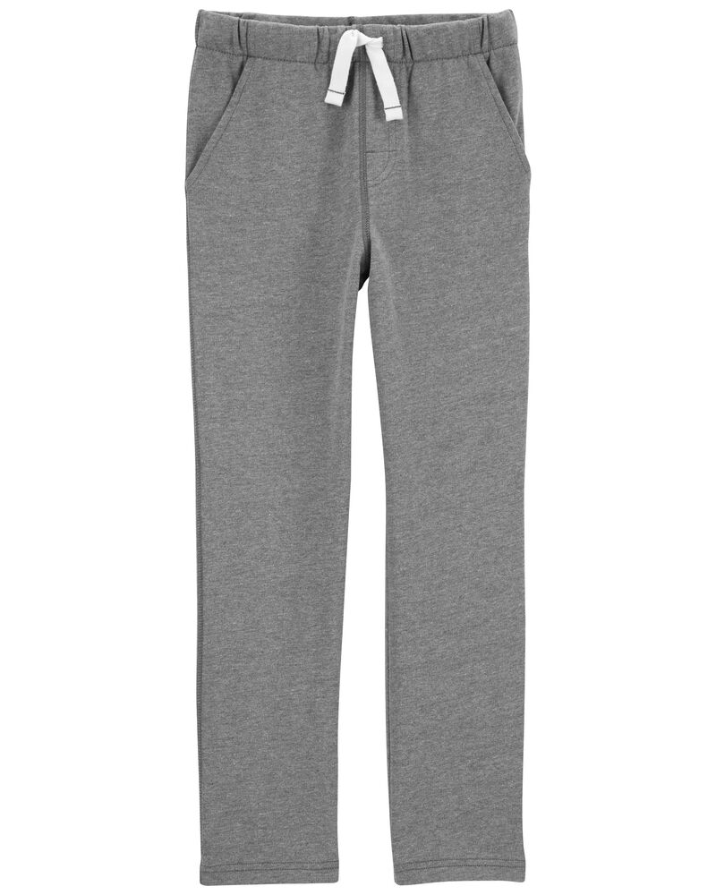 Grey Kid PullOn French Terry Pants