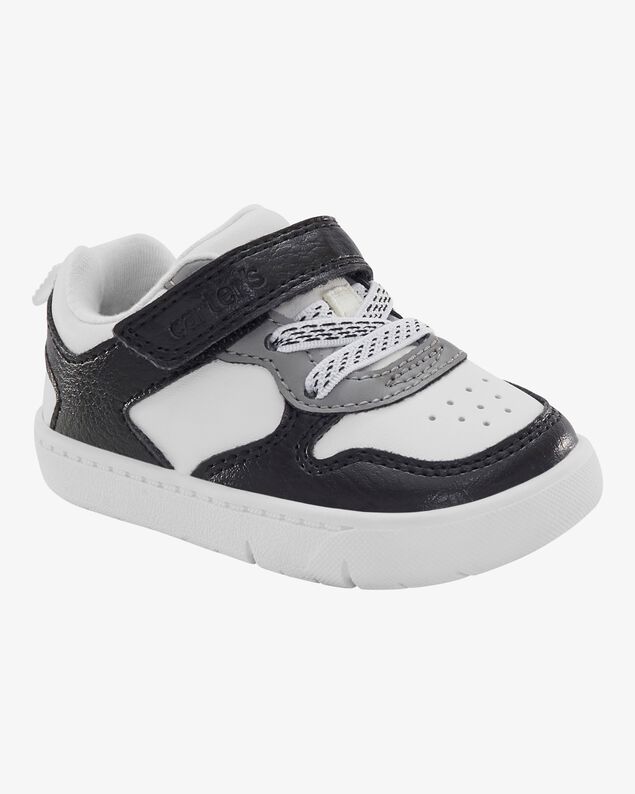 Product image 1 of Baby Every Step® First Walker Faux Leather Fashion Sneakers - White/Black