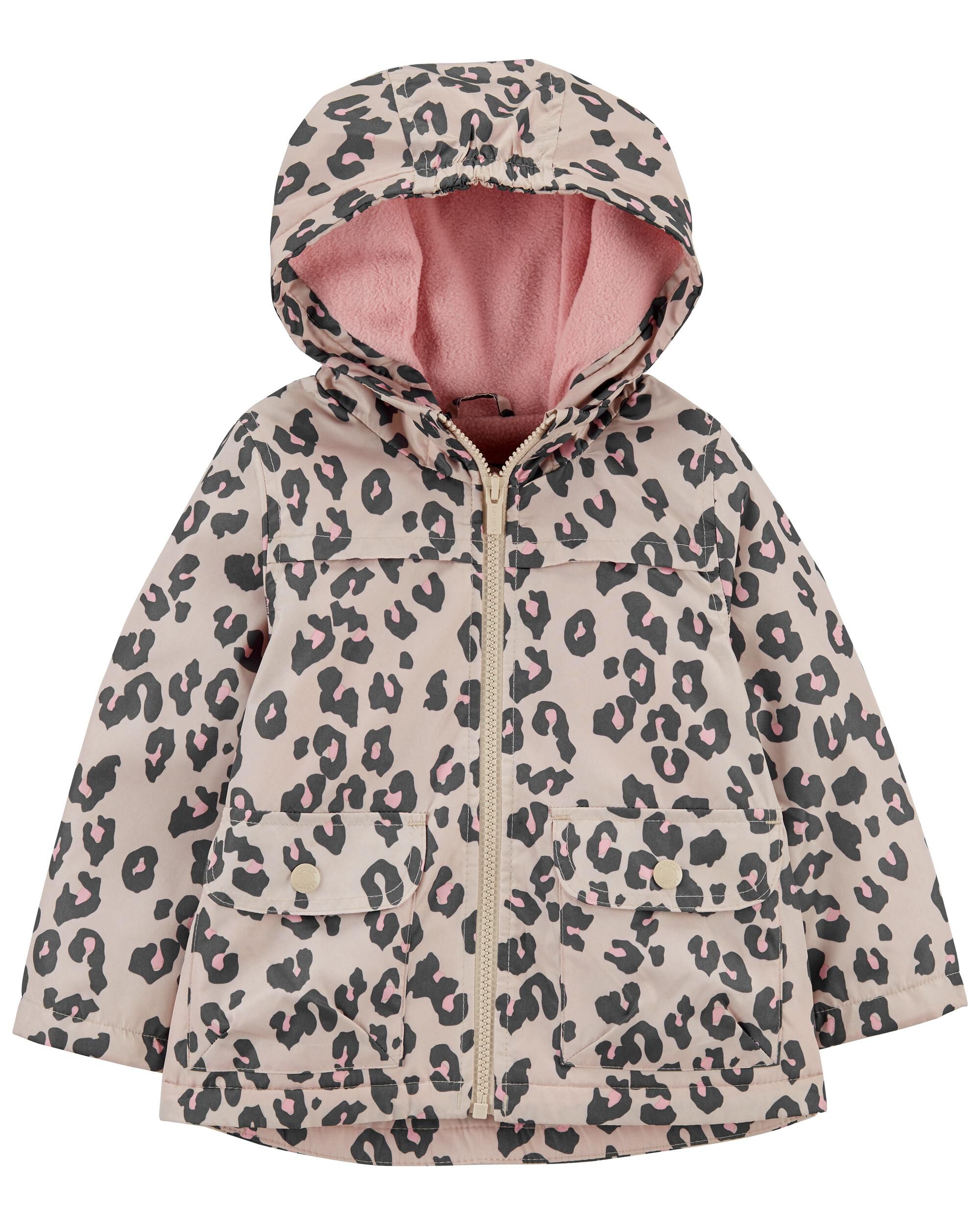 Carter's Girls Pink Leopard Fleece Lined Jacket Size 2T 3T 4T 4 5/6 6X