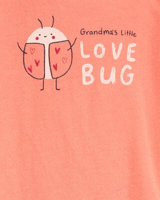 Product image 2 of Baby Grandma's Little Love Bug Short-Sleeve Bodysuit - Peach