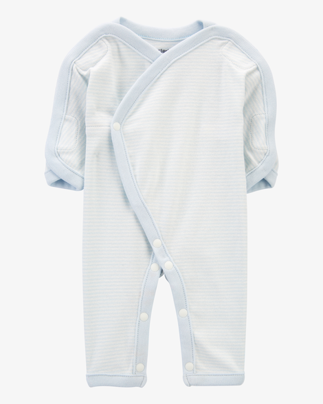 baby boy preemie striped cotton sleep & play pajamas