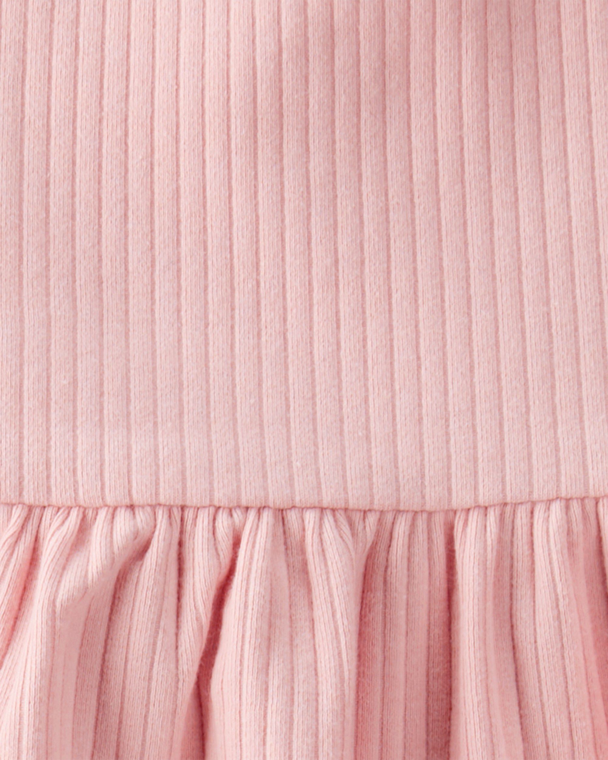 Toddler 2-Piece Ribbed Tee & Pull-On Pant Set - Pink