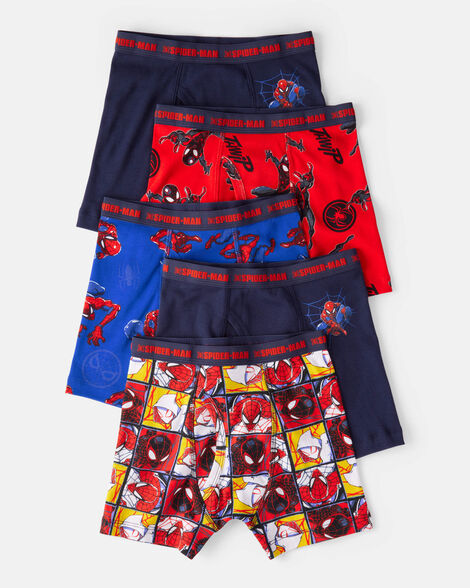 boys 5-pack ©marvel spider-man boxer brief underwear - navy/blue/red